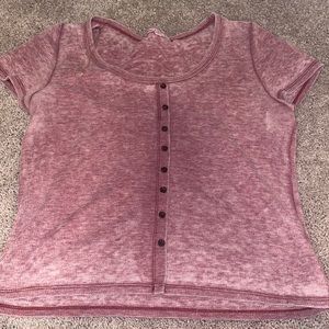 Purple/burgundy short sleeve shirt